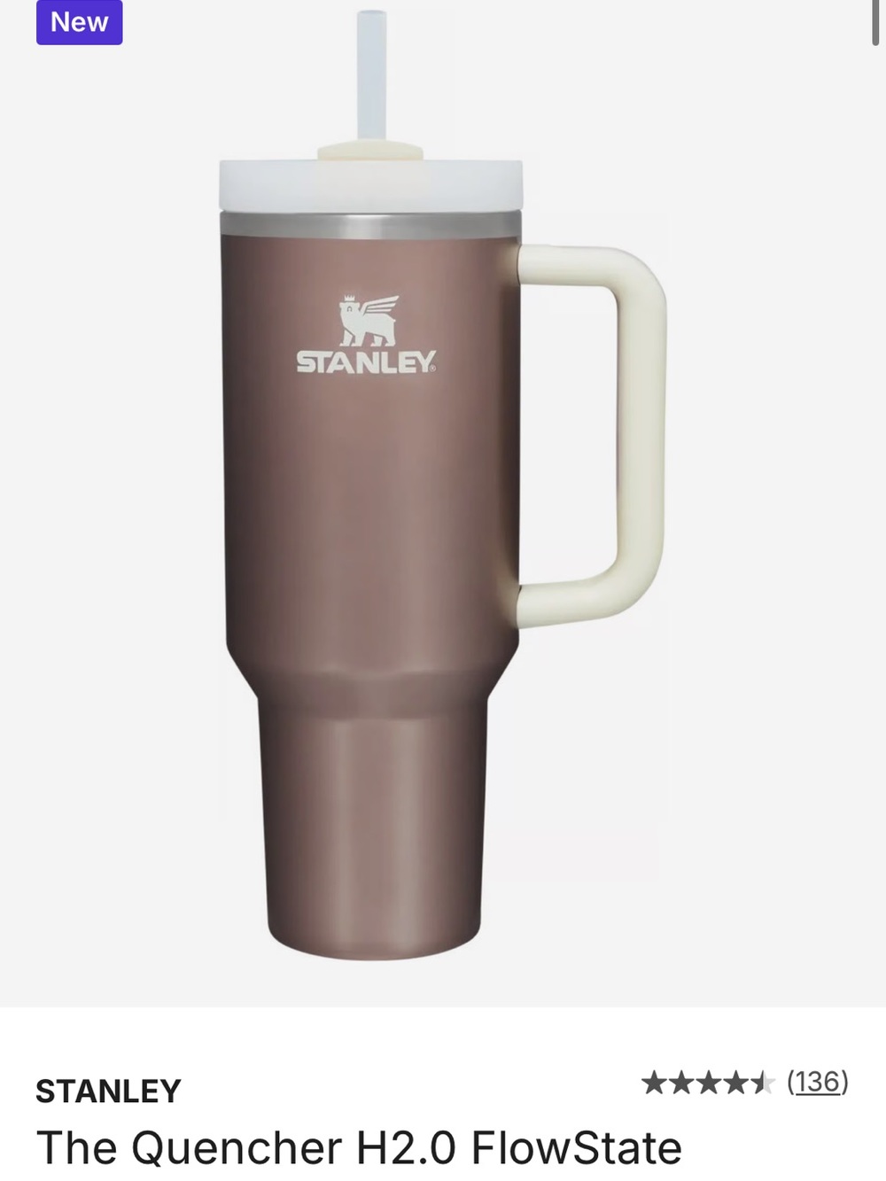 Stanley Brown Travel Tumbler with Ivory Handle
